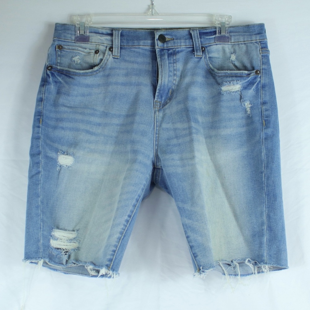 Aeropostale Blue Stretchy Ripped Flex Effects Cut-Off Jean Shorts Mens‎ Size 30